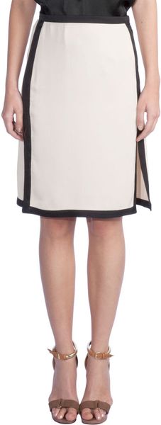 Lanvin Tipped Pencil Skirt in Beige (bone) - Lyst