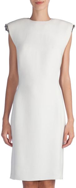 Lanvin Jeweled Shoulder Dress - Lyst
