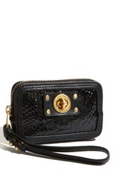 Marc By Marc Jacobs Turnlock Python Shine Wristlet Wallet