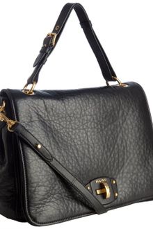 Miu Miu Black Leather Turnlock Convertible Shoulder Bag - Lyst