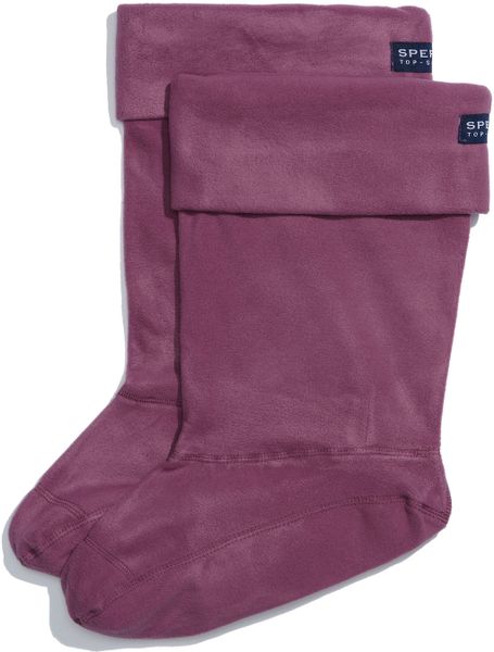 Sperry Top-sider Fleece Socks in Purple (plum) - Lyst