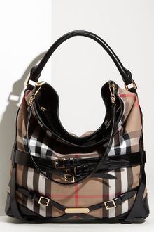 Burberry Belted Lambskin Leather Hobo - Lyst