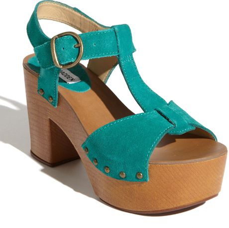 sandal madden steve suede teal platform