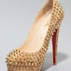 Christian Louboutin Altipump Spike Cork Pumps in Gold (natural gold) - Lyst
