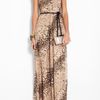 Tibi Strapless Lurex Leopard Print Maxi Dress in Animal (leopard) - Lyst