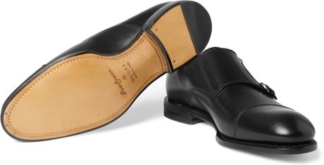 Gucci Double Monk-strap Leather Shoes in Black for Men
