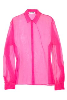 Jil Sander Sheer Silk-chiffon Shirt - Lyst