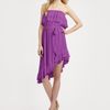 Haute Hippie Strapless Ruffle Dress with Belt in Purple (violet) - Lyst