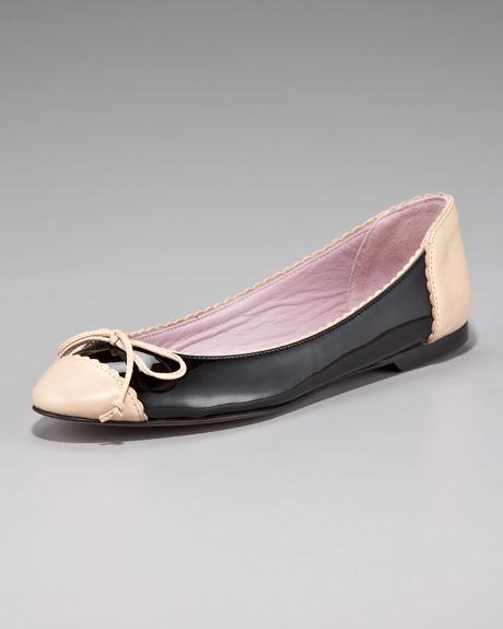 Red Valentino Captoe Ballerina Flat in Black (black nude) - Lyst