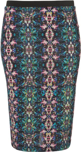 Topshop Kaleidoscope Print Pencil Skirt - Lyst