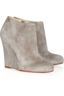Christian Louboutin Belle Zeppa 100 Suede Ankle Boots - Lyst