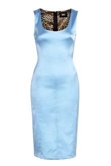 D&G Scoop Neck Fitted Satin Dress - Lyst