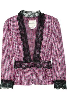 Emanuel Ungaro Lace-Trimmed Printed Silk Jacket - Lyst