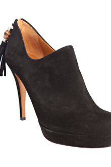 Gucci  Suede Bamboo Tassel Betty Ankle Booties - Lyst