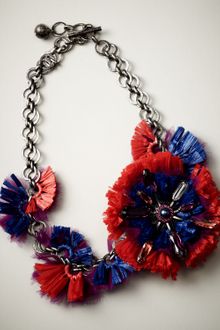 Lanvin Raffia Flower Choker Necklace - Lyst