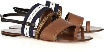 Proenza Schouler Leather and Canvas Sandals - Lyst