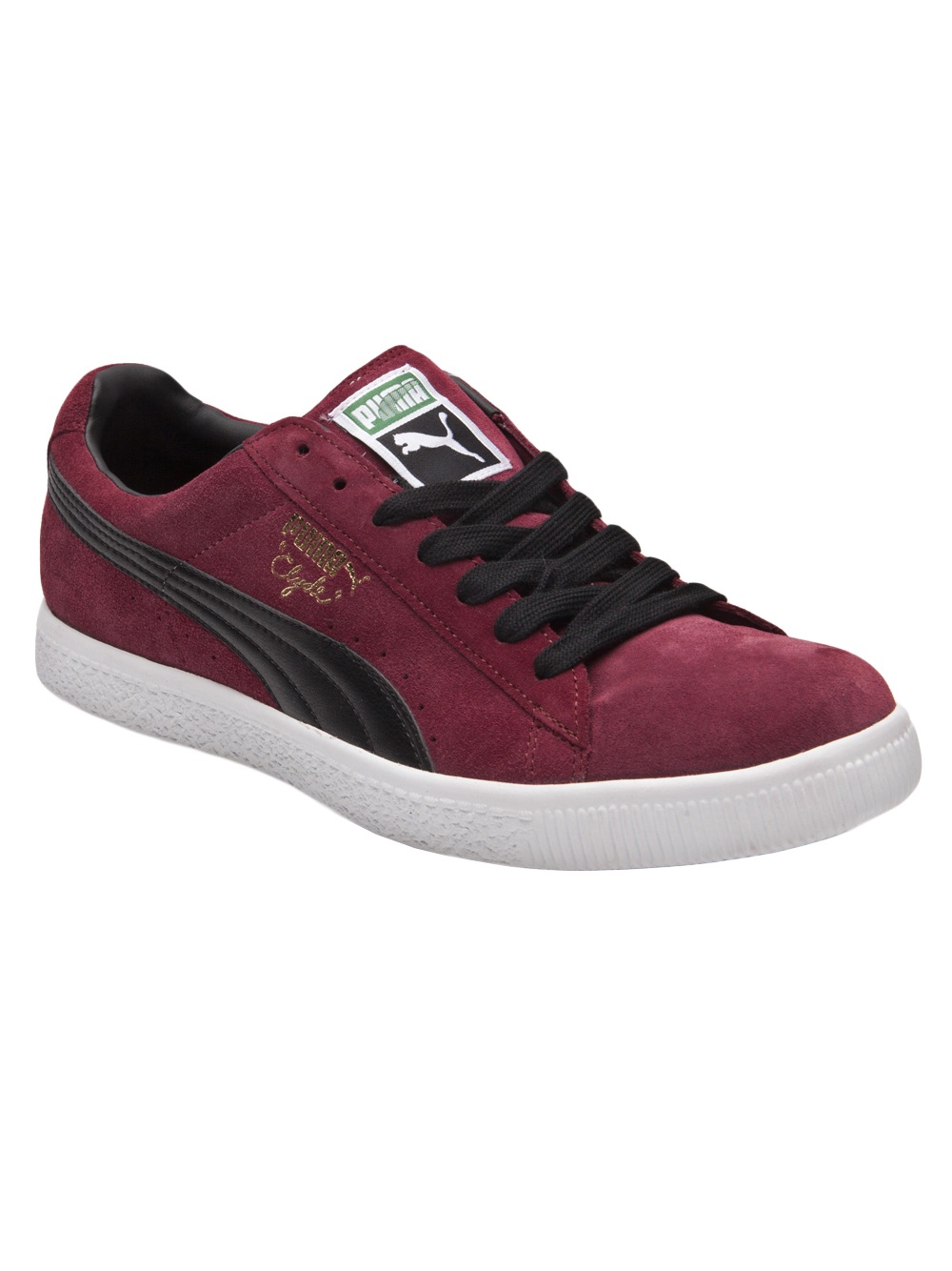 Puma Clyde Low Top Sneaker In Red For Men Burgundy Lyst