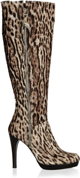 long animal print boots