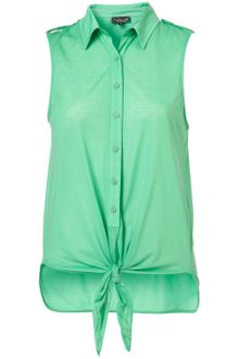 Topshop Knot Front Shirt - Lyst