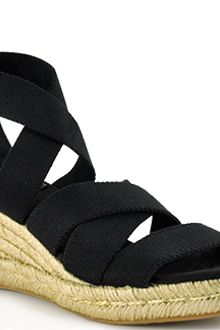 Tory Burch Bridee - Black Canvas Espadrille Wedge Sandal - Lyst