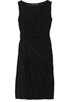 Alberta Ferretti Asymmetric Pleated Silk-chiffon Dress - Lyst