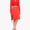 Bcbgmaxazria Emma ButtonDown Silk Chiffon Blouse in Red (bright poppy) - Lyst