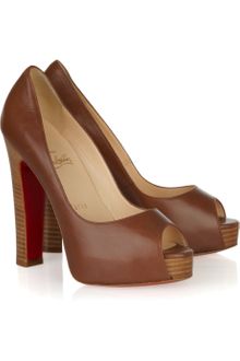 Christian Louboutin Gabin 140 Leather Open-toe Pumps - Lyst