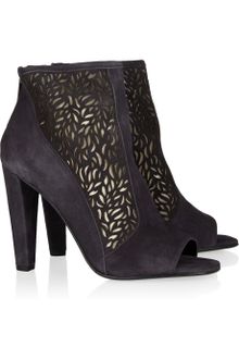 Diane Von Furstenberg Angel Cutout-panel Suede Ankle Boots - Lyst