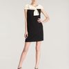 Dior Contrast Bow Dress in Beige (beige black) - Lyst