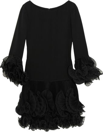  Ruffle Trimmed Silk Dress 