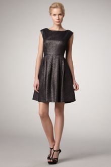 Shoshanna Metallic Cap-sleeve Dress - Lyst