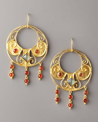 Stephanie Anne Round Antiquity Earrings - Lyst