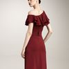 Valentino Oneshoulder Tiered Ruffle Dress in Brown - Lyst