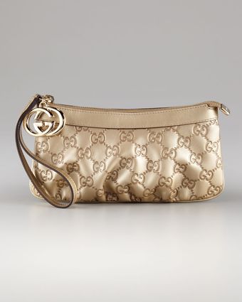 Gucci Gg Zip-top Wristlet with Charm - Lyst