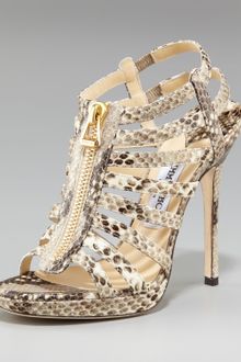 Jimmy Choo Snake-print Gladiator Sandal - Lyst