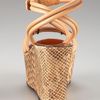 Lanvin Pythonprinted Cork Wedge in Beige - Lyst