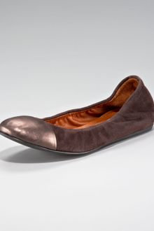 Lanvin Cap-toe Suede Ballerina - Lyst
