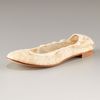 Manolo Blahnik Togram Flat Lace Ballet Sandal in Gold (nude) - Lyst