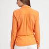 C&c California Cotton Drawstringwaist Blouse in Orange (white) - Lyst