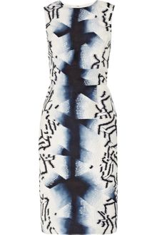 Oscar de la Renta Printed Silk Shift Dress - Lyst