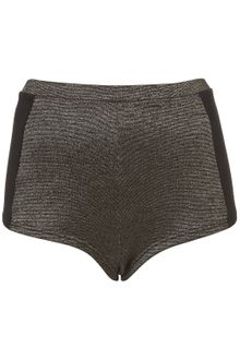 Topshop Lurex Gold Knicker - Lyst