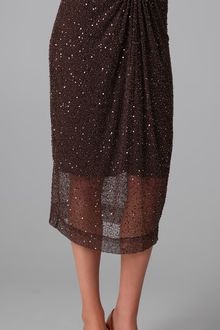 Alice + Olivia Lacey Draped Sequin Skirt - Lyst
