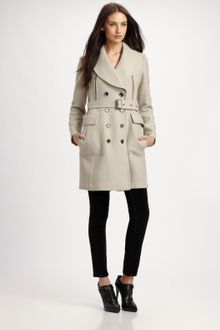 Burberry Brit Wool-blend Belted Coat - Lyst
