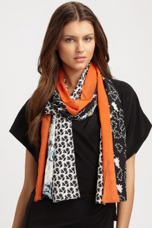 Diane Von Furstenberg Boomerang Printed Stripe Scarf - Lyst