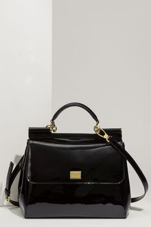 Dolce & Gabbana Miss Sicily Patent Leather Top Handle Satchel - Lyst
