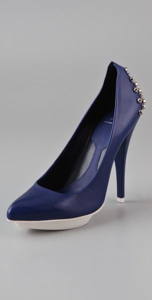 Mcq By Alexander Mcqueen Studded Pumps in Blue - Lyst