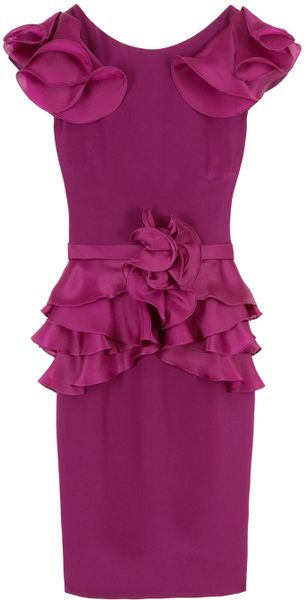 Notte By Marchesa Organza Ruffle Dress in Purple - Lyst