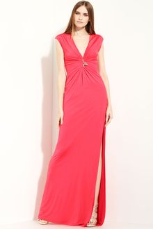 Roberto Cavalli V-neck Jersey Gown - Lyst