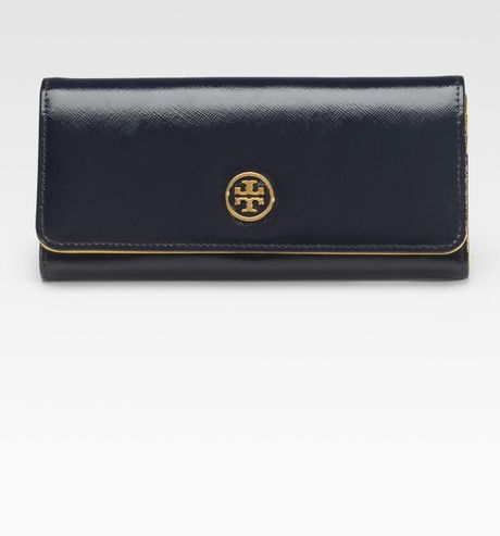 Tory Burch Robinson Envelope Continental Wallet in Black (sahara) - Lyst