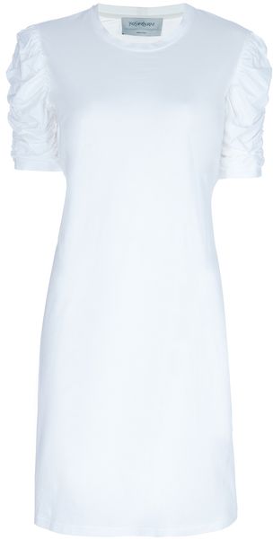 Yves Saint Laurent Ruched Detail Dress - Lyst